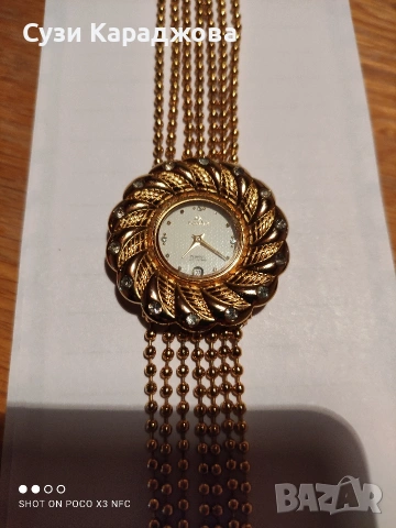 Дамски позлатен часовник, снимка 3 - Луксозни - 53597306