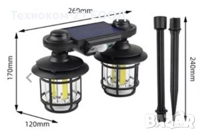 Соларен фенер 192 LED, снимка 2 - Соларни лампи - 40359660