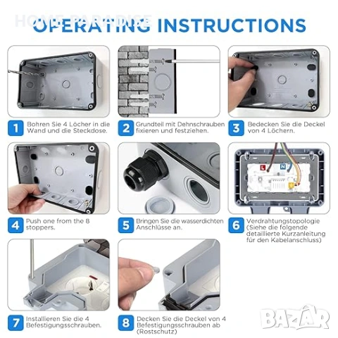 Външен  електрически контакт , снимка 3 - Ключове, контакти, щепсели - 53873619