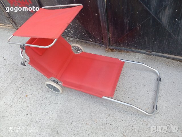 Шезлонг, плажен стол на колела, сгъваемо легло туристическо , снимка 3 - Къмпинг мебели - 40999060
