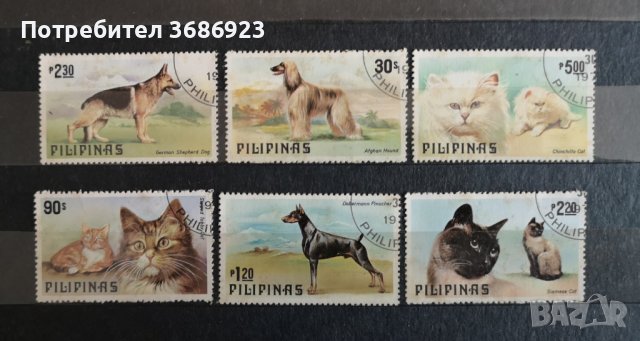 1979 Кучета и котки от Филипините., снимка 1 - Филателия - 41816234