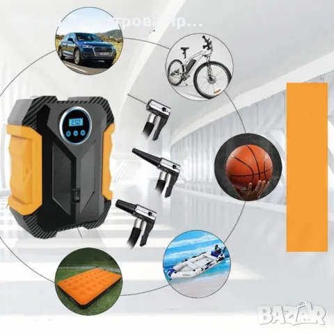 Автомобилна портативна въздушна помпа с безжичен цифров дисплей, снимка 10 - Аксесоари и консумативи - 47297376