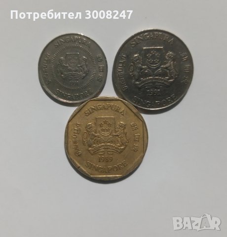 Три монети от Сингапур , снимка 1 - Нумизматика и бонистика - 34793916