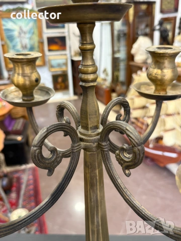 Бронзов свещник с пет звена. №7890, снимка 4 - Колекции - 53629304