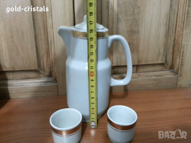 Стар български порцелан каничка с чашки, снимка 6 - Антикварни и старинни предмети - 36118890