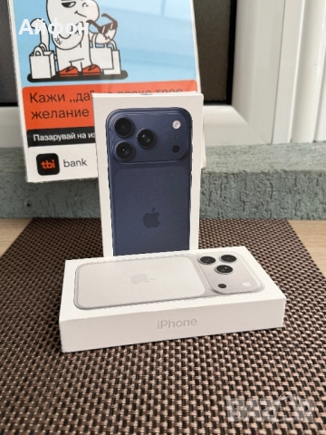 НОВ! 256Gb *ЛИЗИНГ* iPhone 17 Pro / Silver Deep Blue /Айфон Гаранция, снимка 4 - Apple iPhone - 51941665