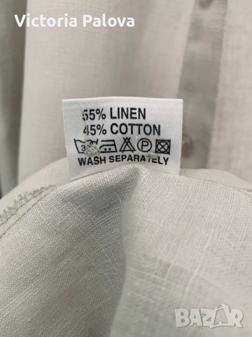 Риза JP CASUALS лен 55% ,памук45%, снимка 5 - Ризи - 36246607