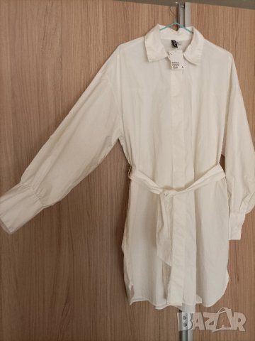 Нова памучна рокля/туника-риза с колан, снимка 2 - Туники - 41347427