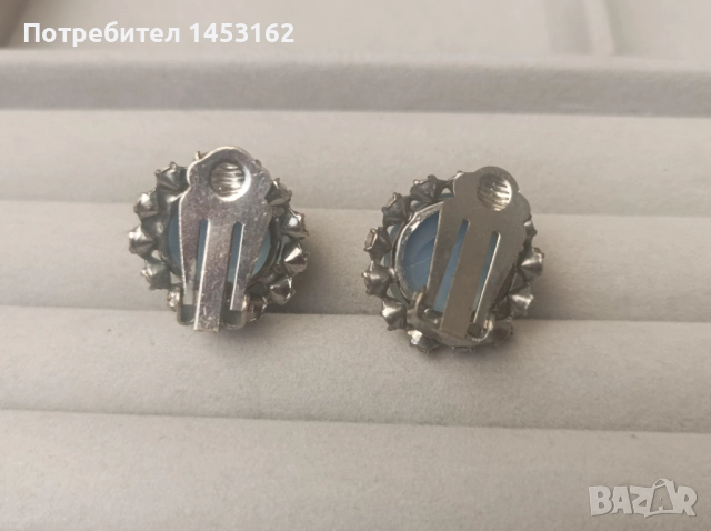 Старинни обеци с кристали , снимка 2 - Обеци - 51548795