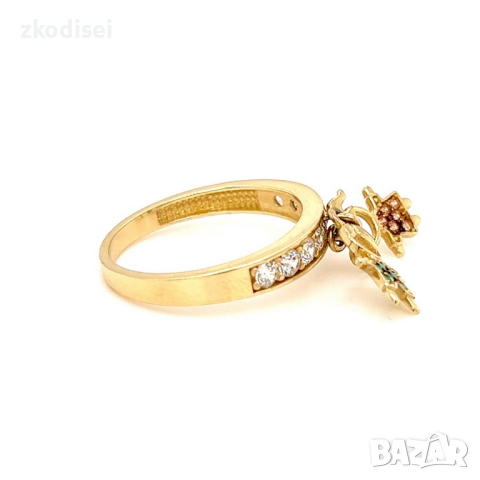 Златен дамски пръстен 3,26гр. размер:57 14кр. проба:585 модел:21989-5, снимка 3 - Пръстени - 44764785