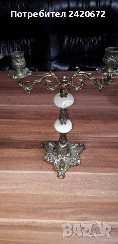 Свещник барок  с  оникс, снимка 1