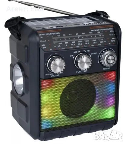 Безжична тонколонка радио със соларен панел FP-2391-S, снимка 3 - Bluetooth тонколони - 47944698