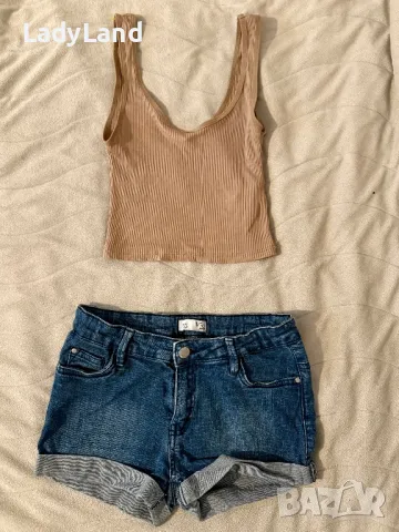 Комплект къси дънки и топ 