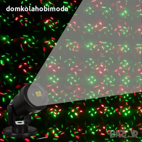 Коледен Лазерен фоторитмичен проектор,червени и зелени точки,220 волта