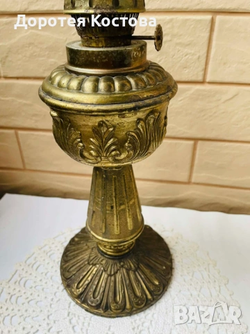 Красива голяма месингова лампа от Англия, снимка 16 - Антикварни и старинни предмети - 53398702