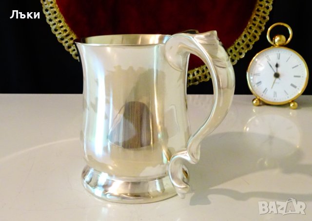 Чаша,халба Sheffield England,никелово сребро. , снимка 3 - Антикварни и старинни предмети - 41694874