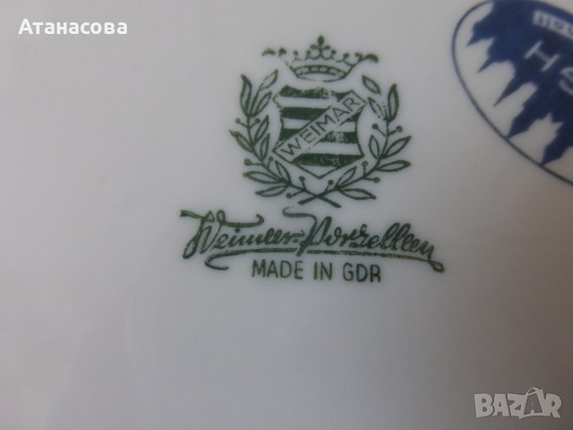 Немска декоративна порцеланова чиния Ковач Weimar Porzellan, снимка 7 - Декорация за дома - 44466578