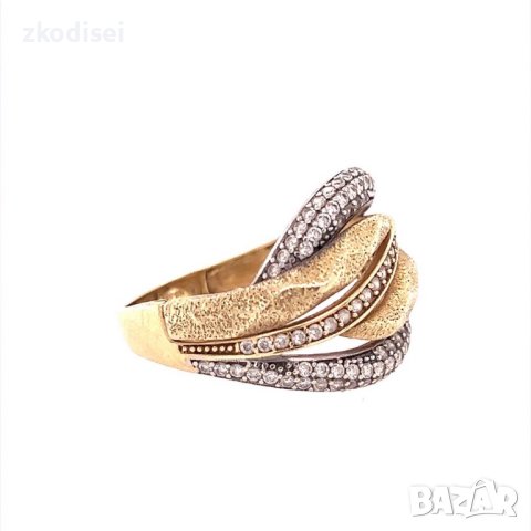Златен дамски пръстен 3,93гр. размер:58 14кр. проба:585 модел:18276-1, снимка 3 - Пръстени - 41565020