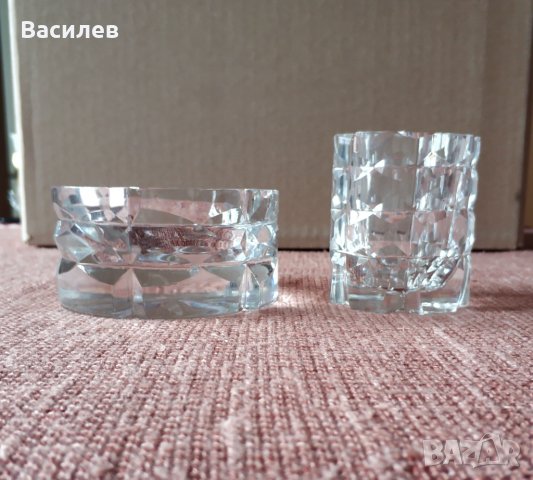 Продавам масивен ретро кристален пепелник комплект с цигаретник., снимка 2 - Антикварни и старинни предмети - 39292546
