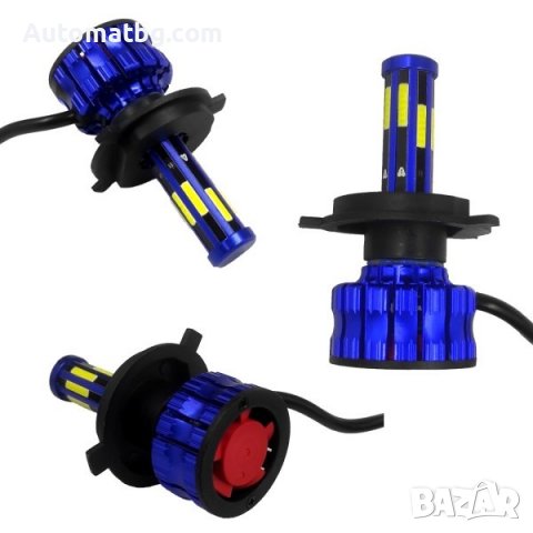 Комплект диодни крушки Automat, H4, DC 12V-24V, 55W, Син, снимка 3 - Аксесоари и консумативи - 39554147