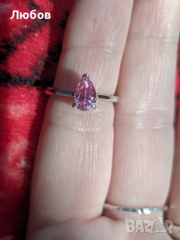 Нов сребърен пръстен с мойсанит, снимка 5 - Пръстени - 52640240