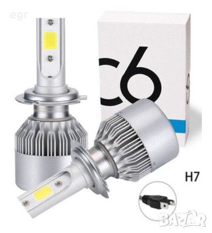 C6 h4 LED Car Headlight Bulbs h7 led 36W COB H7 2 БРОЯ ЛЕД В КОМПЛЕКТ, 12V, снимка 1 - Аксесоари и консумативи - 42398259
