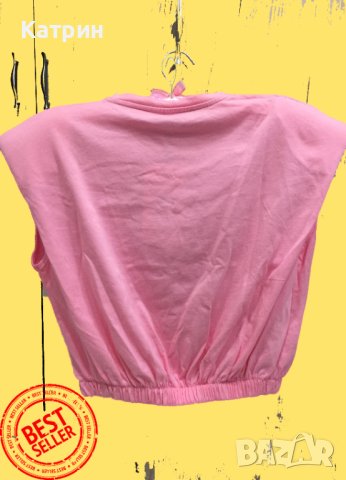 Блузка ,,Pink Barbie"с мотив верижка, размер S-M, 100 % памук, снимка 4 - Тениски - 41385343