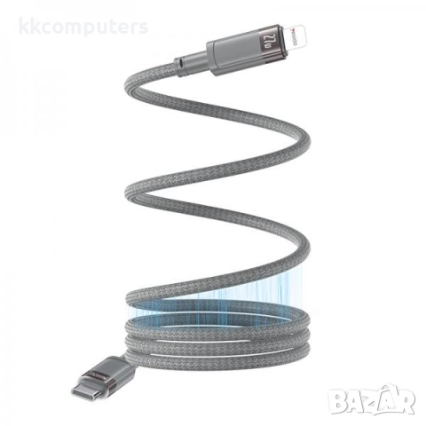 YESIDO CA173 PD Магнитен плетен кабел / Type-C USB / 3.0A , 1m / Сив / Баркод : 2404185