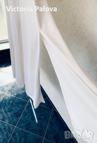 Дълга рокля с цепки, лакостена материя, снимка 4 - Рокли - 41327538