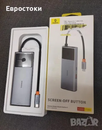 Хъб USB-C 6-в-1 Baseus Metal Gleam 2 Series, 2 x USB 3.0 + USB-C + HDMI + USB-C PD + Ethernet RJ45, снимка 8 - Кабели и адаптери - 48273441