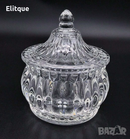 Стъклена захарница с капак, снимка 8 - Други стоки за дома - 52861441