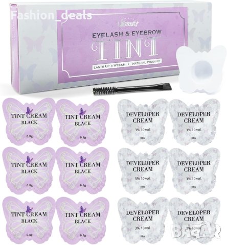 Нов 2 в 1 полупостоянен комплект за мигли вежди Черна боя 