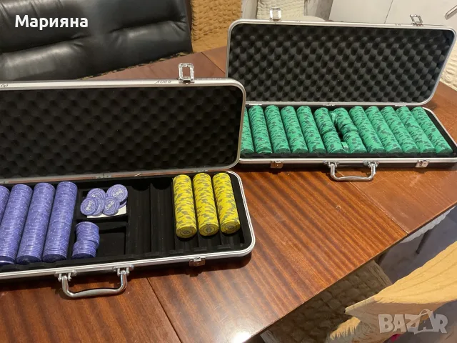 Голям комплект професионални покер чипове R.B. Poker, снимка 2 - Карти за игра - 56045495