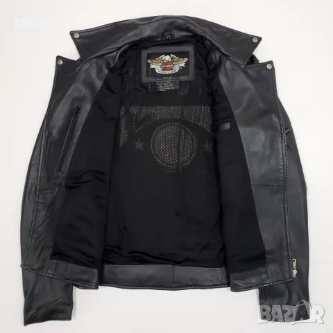 HARLEY DAVIDSON Харли Оригинално Кожено Рокерско Яке Рокерия L-XL, снимка 5 - Якета - 48339226
