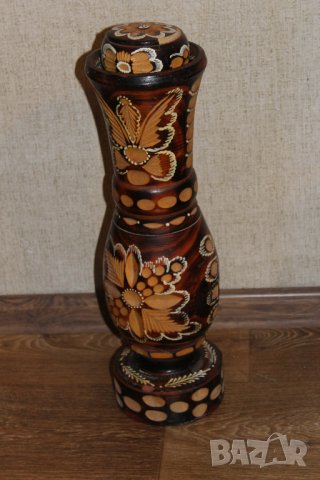 стара дървена ваза дърворезба, снимка 5 - Декорация за дома - 41245802