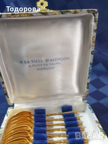 Старинни позлатени лъжички за кафе - 12 броя , снимка 2 - Антикварни и старинни предмети - 40748888