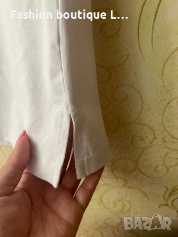 Бяла тениска 46 размер с щампа 🤍 , снимка 6 - Тениски - 50780419