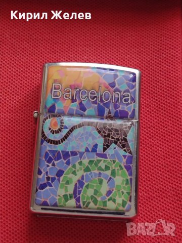 МЕТАЛНА ЗАПАЛКА BARCELONA БЕНЗИНОВА РАБОТИ МНОГО КРАСИВА СТИЛЕН ДИЗАЙН 27395, снимка 2 - Запалки - 39036751