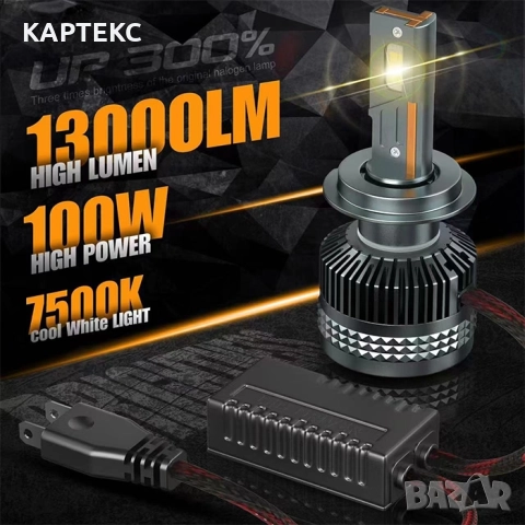Диодни крушки R100 - H4 - 12V24V фар с вградена охлаждаща система., снимка 2 - Аксесоари и консумативи - 49365195