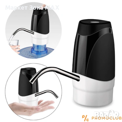 Помпа за вода акумулаторна Rosberg , с USB, Бяло с черно, снимка 2 - Аксесоари за кухня - 53393865