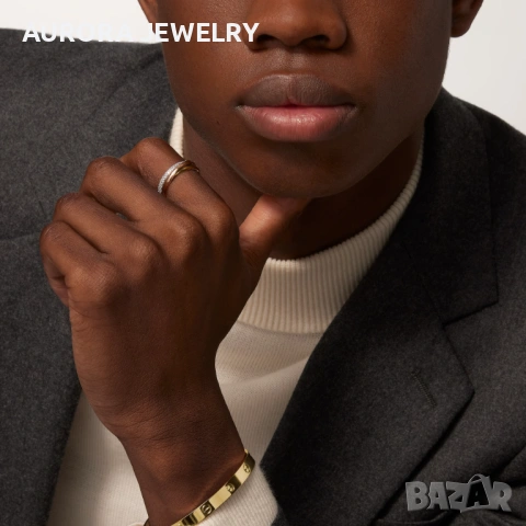 CARTIER Trinity Half Paved Classic Унисекс (Мъжки / Дамски) Пръстен, снимка 8 - Пръстени - 53170034