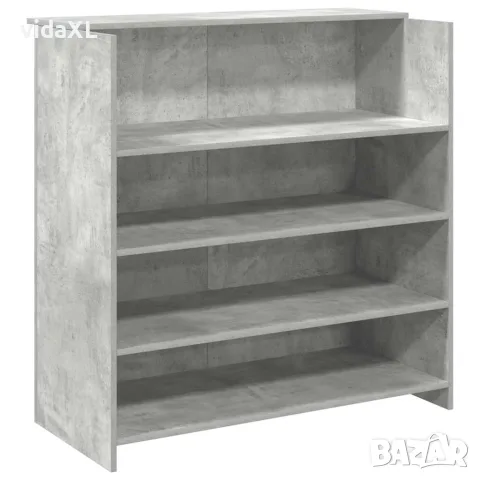 vidaXL Приемно бюро, бетонно сиво, 100x50x103,5 см, инженерно дърво