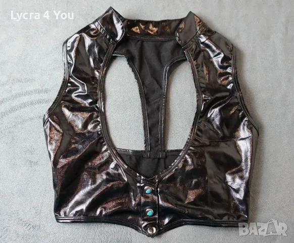 S лачено винил бюстие с широко деколте, снимка 8 - Корсети, бюстиета, топове - 47414325