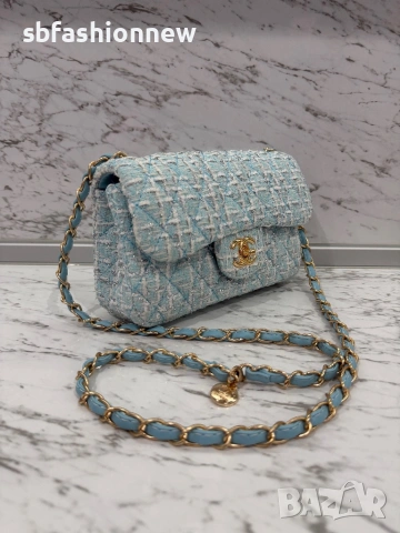 Chanel синя чанта , снимка 4 - Чанти - 53217404