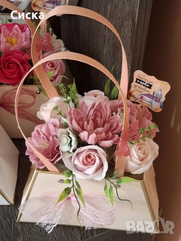 Чанти със сапунени цветя от пластичен сапун , снимка 3 - Подаръци за жени - 50499066