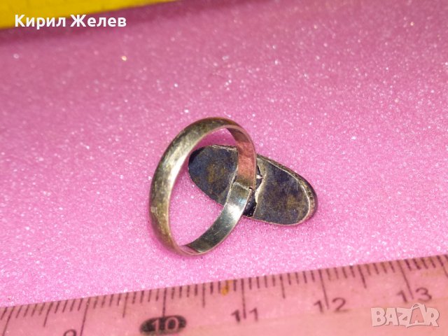 СТАР с ЛУНЕН КАМЪК СРЕБЪРЕН ПРЪСТЕН ВИСОКА ПРОБА СРЕБО 925 РЪЧНА РЕТРО АР ДЕКО ИЗРАБОТКА 41903, снимка 6 - Антикварни и старинни предмети - 44391361