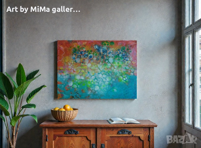 Абстракция 50х70 см., голяма картина, abstract painting,Нова Година, съвременно изкуство  