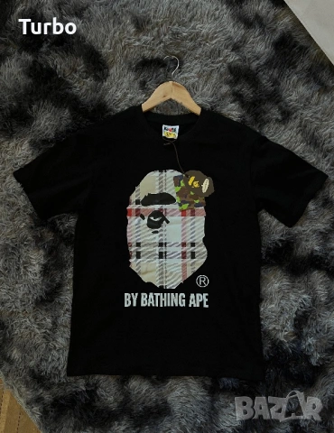 Bape checkered ape head тениска