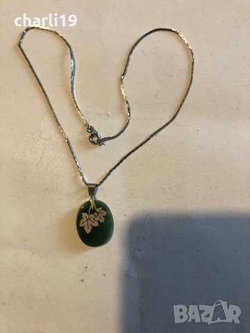 Висулка зелен камък и сребро, снимка 7 - Колиета, медальони, синджири - 39564022