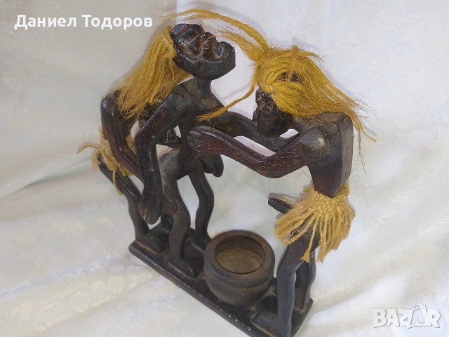 Африканска Дървена Фигура - Ръчна Изработка, снимка 6 - Декорация за дома - 46335950